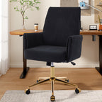 Modern Upholstered Mid-back Office Chair with Padded Seat and Armrests