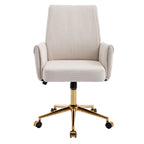 Modern Upholstered Mid-back Office Chair with Padded Seat and Armrests