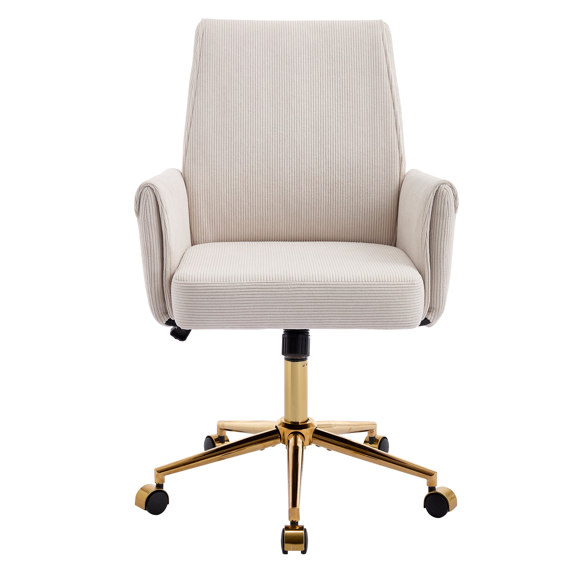 Modern Upholstered Mid-back Office Chair with Padded Seat and Armrests