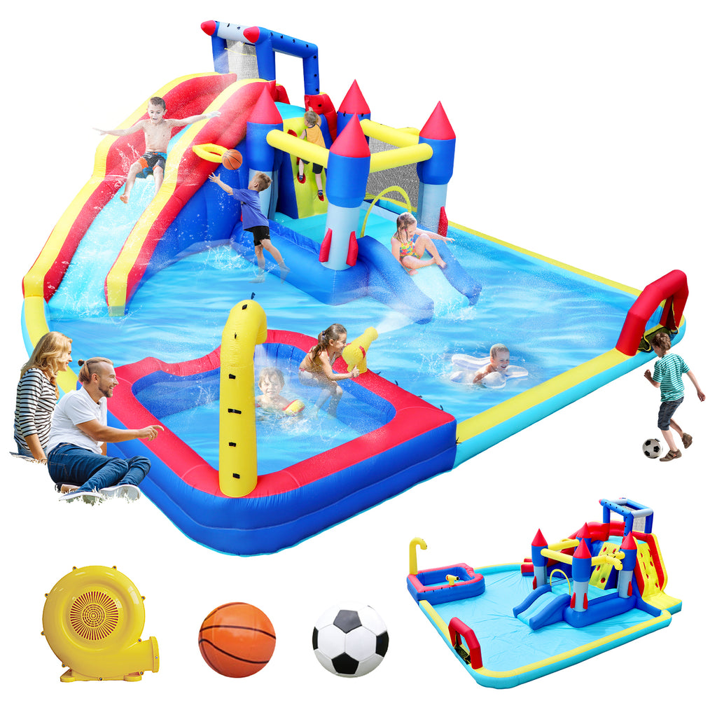 10-in-1 Inflatable Bounce House Water Park – Giant Backyard Castle