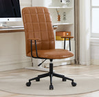 Antique Brown PU Leather Office Chair with Armrests & Adjustable Height