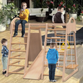 Kid's Wooden Indoor Playground 7-in-1 Gym Playset