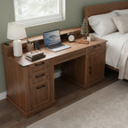 Elevated Monitor Stand Office Desk with In-Built Power Station